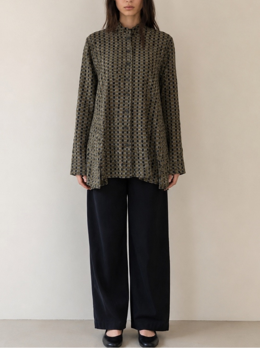 Cynthia Ashby Cotton Tunic Blouse Lagenlook Art To Wear USA Textured Top S